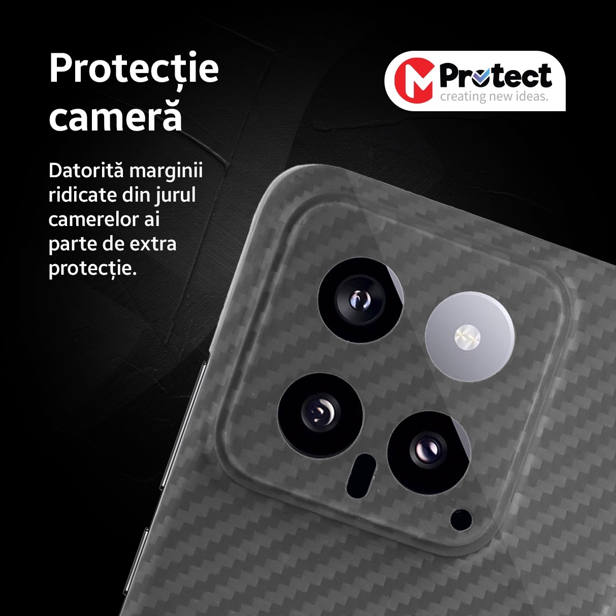 Husa de protectie Kevlar MProtect® Premium din fibra de aramida pentru Xiaomi 14, MagSafe, Antisoc, Protectie camera, Ultra Safe, Carbon