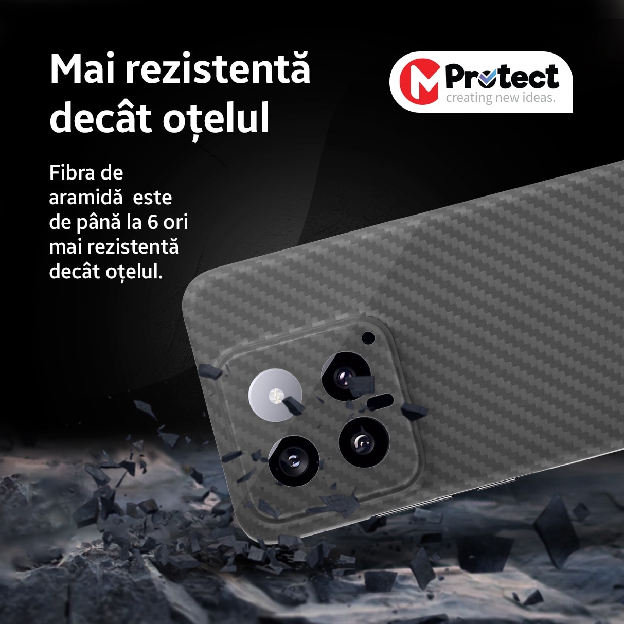 Husa de protectie Kevlar MProtect® Premium din fibra de aramida pentru Xiaomi 14, MagSafe, Antisoc, Protectie camera, Ultra Safe, Carbon