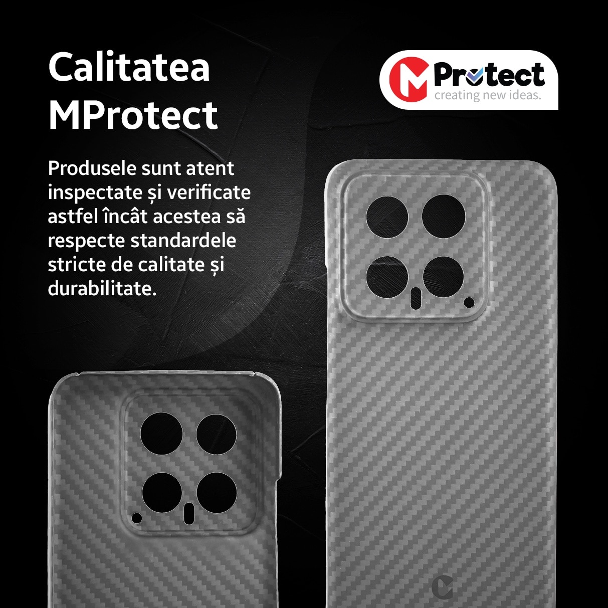 Husa de protectie Kevlar MProtect® Premium din fibra de aramida pentru Xiaomi 14, MagSafe, Antisoc, Protectie camera, Ultra Safe, Carbon