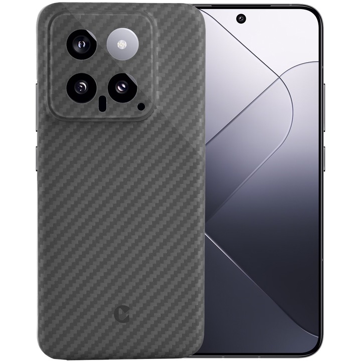 Husa de protectie Kevlar MProtect® Premium din fibra de aramida pentru Xiaomi 14, MagSafe, Antisoc, Protectie camera, Ultra Safe, Carbon