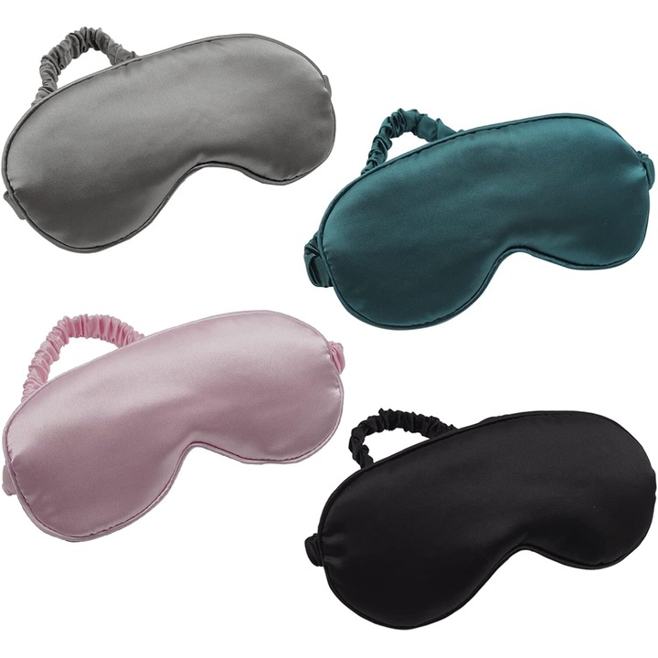 Set 4 Masti de Dormit, Satin Elastic, Multicolor, pentru Calatorie