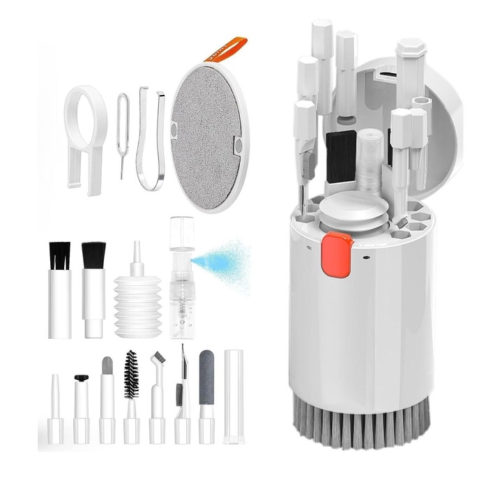 Set curatare multifunctionala SANSAME, 20 in 1, pentru dispozitive electronice, portabil, argintiu
