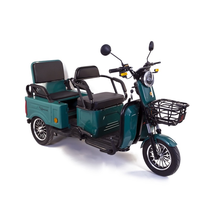 Tricicleta electrica Rotakt Liberia, fara permis, CIV inclus, viteza 25 km/h, autonomie 48 Km, acumulatori 60V/20Ah, greutate admisa 292 kg
