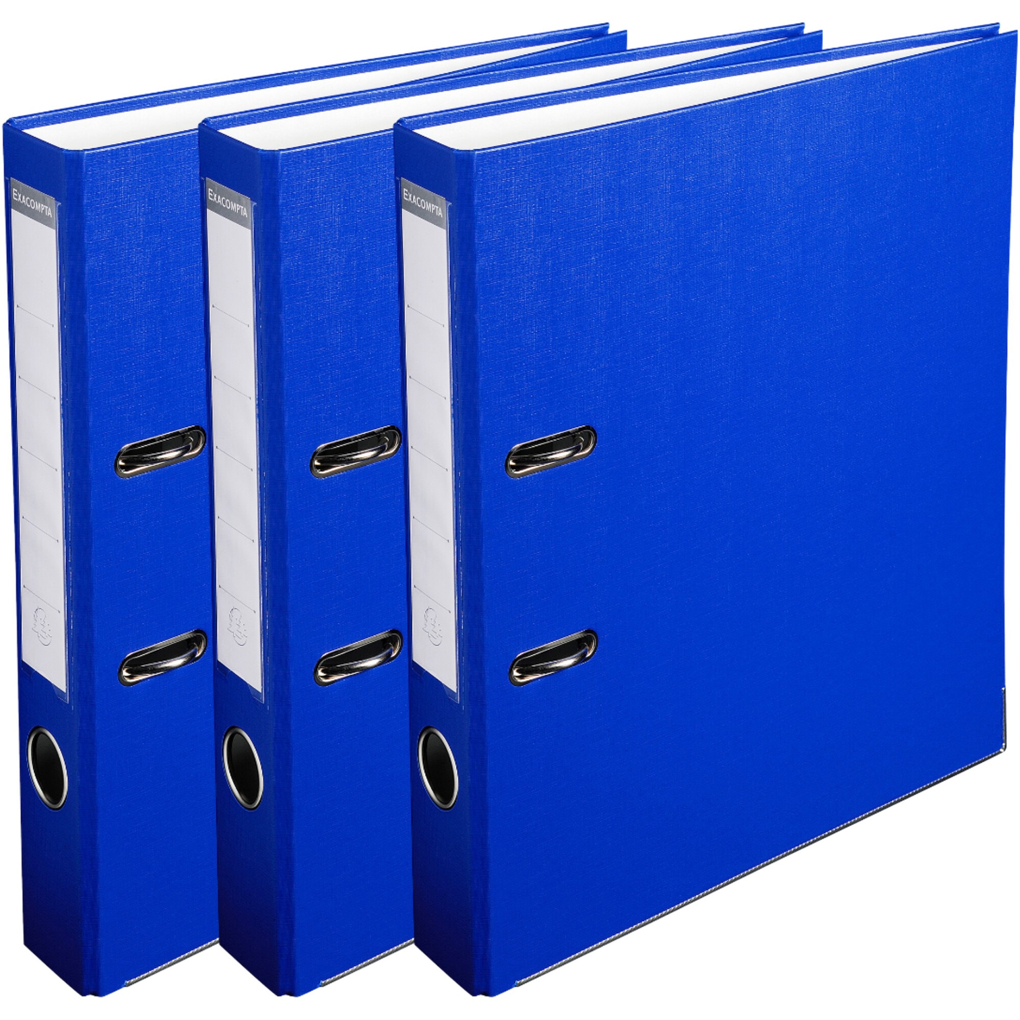 Set 3 bibliorafturi Exacompta, A4, PP/Hartie, certificare FSC, 50 mm, albastru