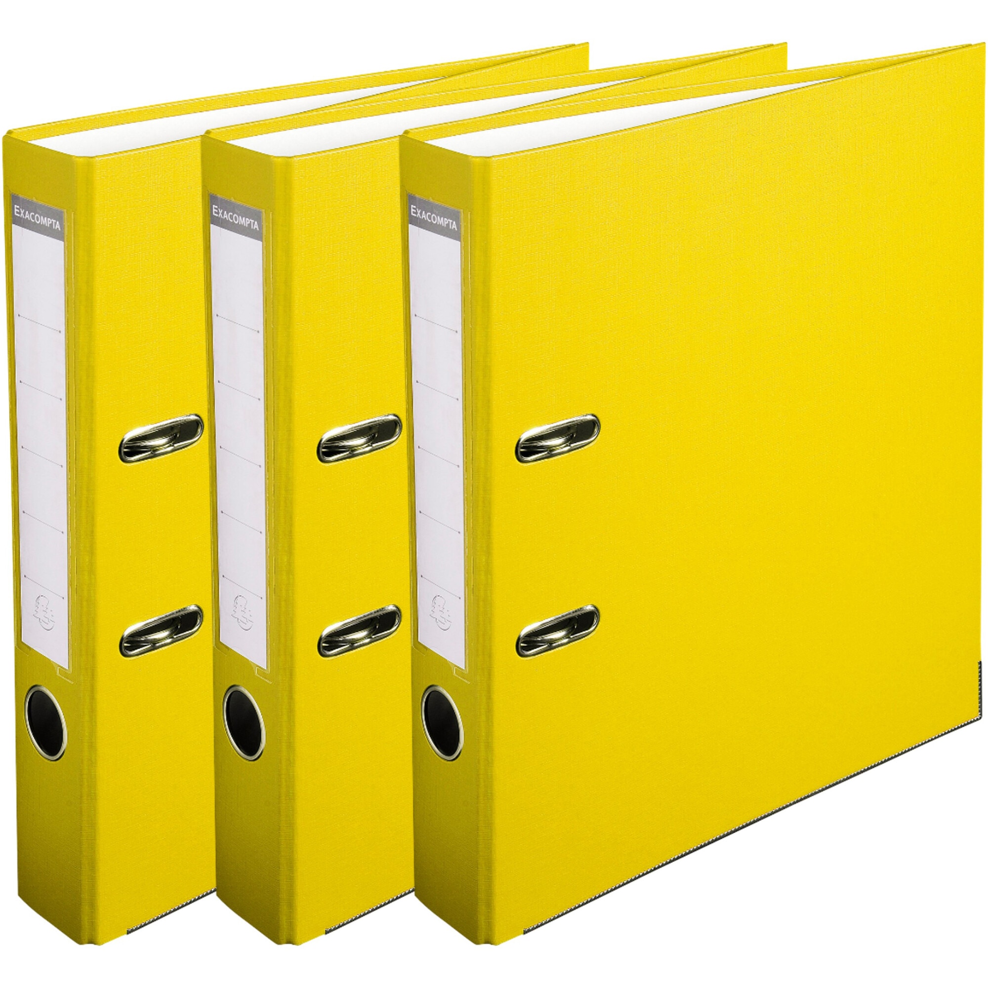 Set 3 bibliorafturi Exacompta, A4, PP/Hartie, certificare FSC, 50 mm, galben