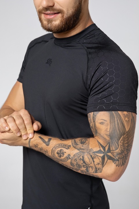 Férfi póló STONE, Rough Radical, Könnyű anyag, Sport, Vékony, Rövid ujjú, Poliészter, Fekete, Fekete, L