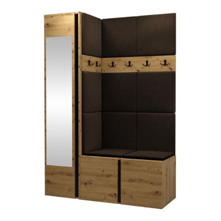 Cuier Hol Luca 5, Artisan cu tapiterie Maro, 188 x 46 x 124 cm