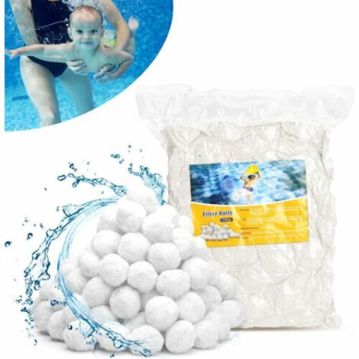 Bile filtrante pentru piscina, 200g, 5cm, set de inlocuire pentru nisip filtrant 5.6kg