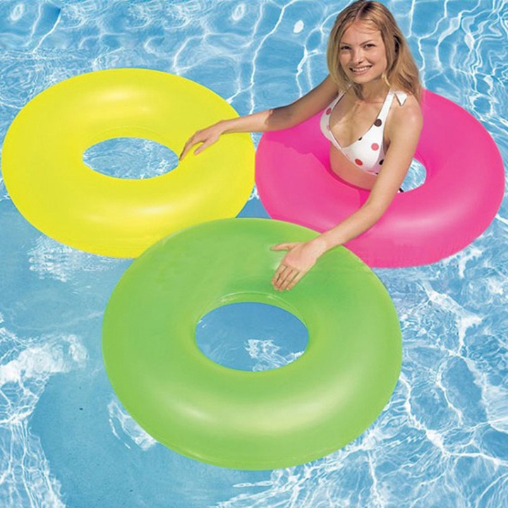 Set 3 colaci gonflabili pentru plaja si piscina, Enforose, material PVC, multicolor