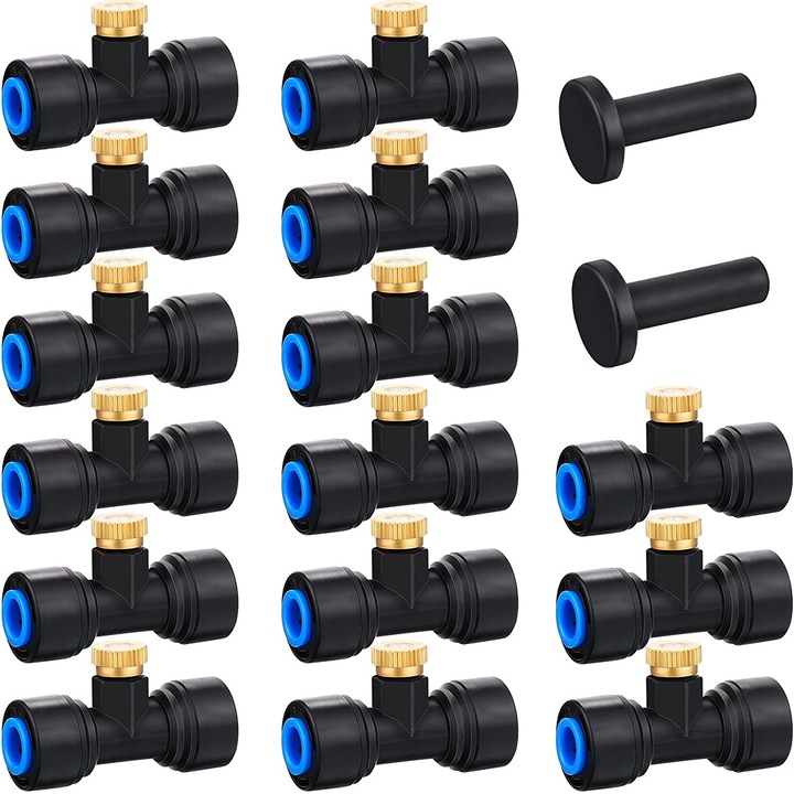 Set 15 duze pulverizare HERUSI, accesorii irigare, negru