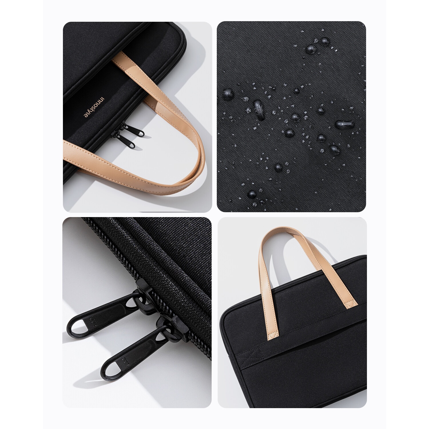 Geanta Laptop 14” Innostyle®, Impermeabila OmniProtect Pro, Husa Ultra-Usoara si Rezistenta pentru Notebook/Ultrabook, Compatibila cu MacBook Pro/Air, Fermoare YKK, Compartimente Multiple, Protectie Antisoc, Design Ergonomic, Negru