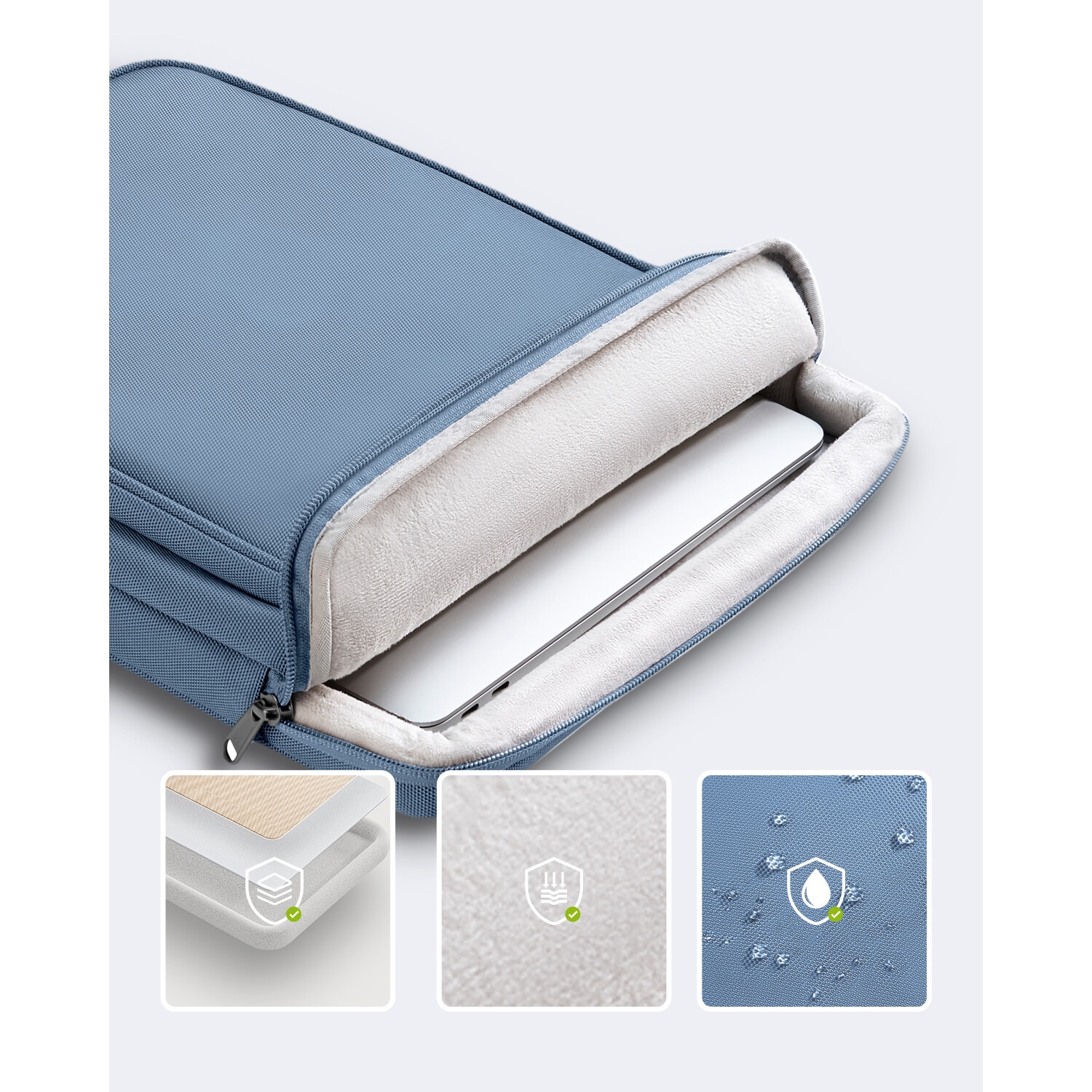 Geanta Laptop 14” Innostyle®, Impermeabila OmniProtect Eco-Friendly, Husa Ultra-Usoara si Rezistenta pentru Notebook/Ultrabook, Compatibila cu MacBook Pro/Air, Fermoare YKK, Compartimente Multiple, Protectie Antisoc, Design Ergonomic, Albastru