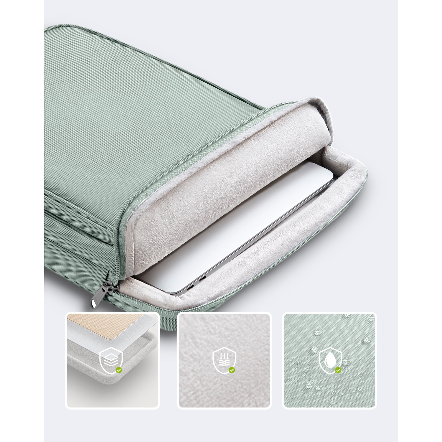 Geanta Laptop 14” Innostyle®, Impermeabila OmniProtect Eco-Friendly, Husa Ultra-Usoara si Rezistenta pentru Notebook/Ultrabook, Compatibila cu MacBook Pro/Air, Fermoare YKK, Compartimente Multiple, Protectie Antisoc, Design Ergonomic, Verde