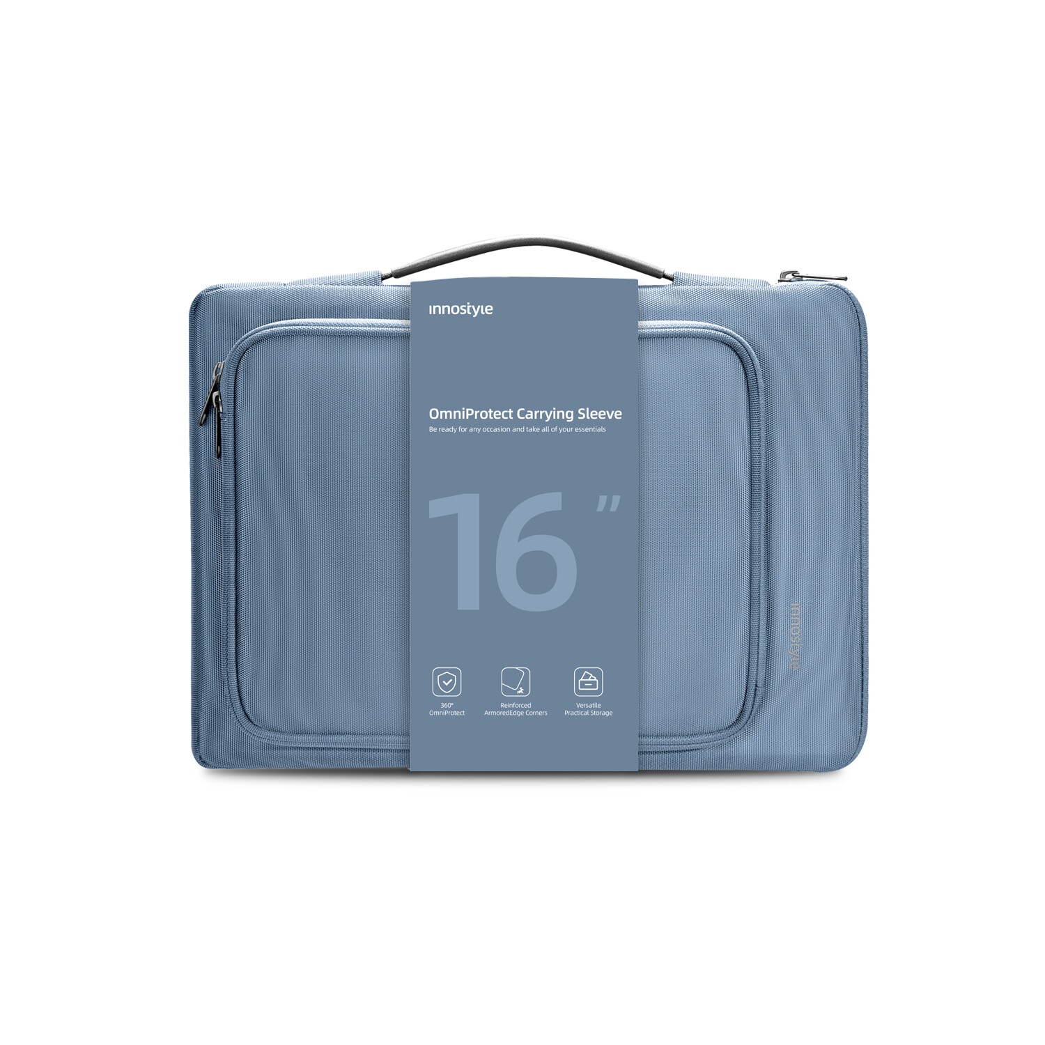 Geanta Laptop 16” Innostyle®, Impermeabila OmniProtect Eco-Friendly, Husa Ultra-Usoara si Rezistenta pentru Notebook/Ultrabook, Compatibila cu MacBook Pro/Air, Fermoare YKK, Compartimente Multiple, Protectie Antisoc, Design Ergonomic, Albastru
