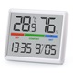 Termometru si Higrometru de camera, eleBite®, Portabil, Indicator confort, Fahrenheit/Celsius, Display digital LCD, Montare perete/magnetica/suport, Afisaj ceas 12/24h, Alarma, Alb