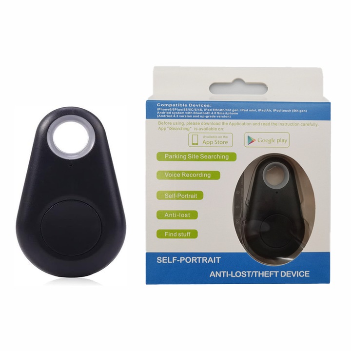 Localizator GPS portabil COMEWE, anti-pierdere, alarma, 1.5x1.5x0.3 inch