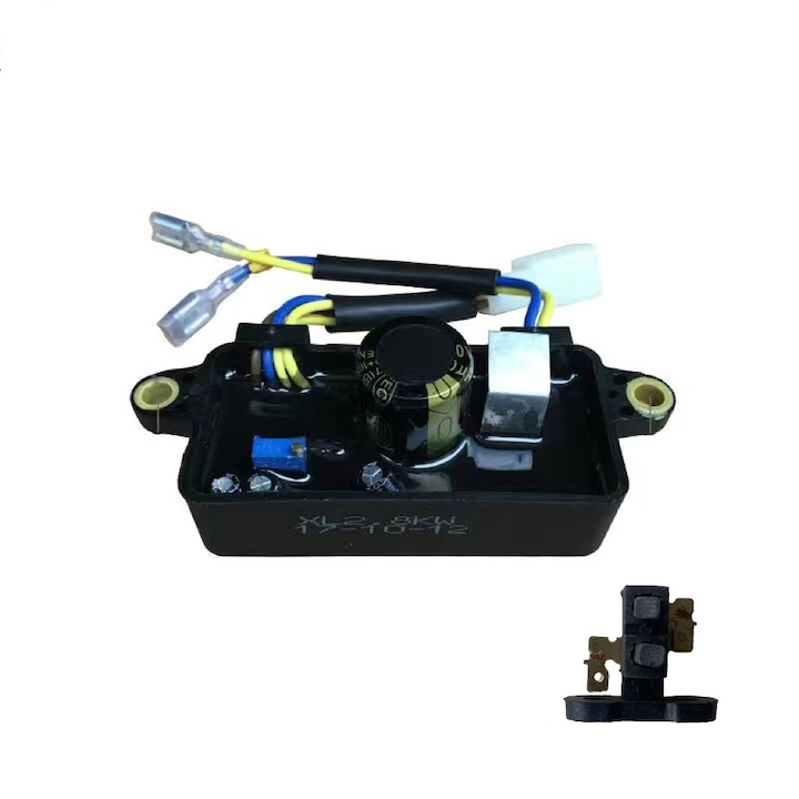 Регулатор на напрежение Генератор AVR 2.8KW (220V 220uF) правоъгълен, FomoX, пластмасов корпус, 2-жилен 4-пинов контакт