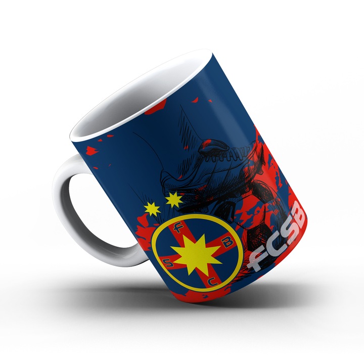 Cana suporter FCSB Bucuresti, fotbal, suporter, alba, 330 ml