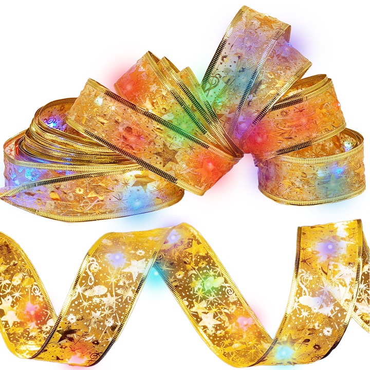 Instalatie de Craciun, Minetgnon®, 10 m,100 LED -uri, pentru decorarea pomului de Craciun, Multicolor