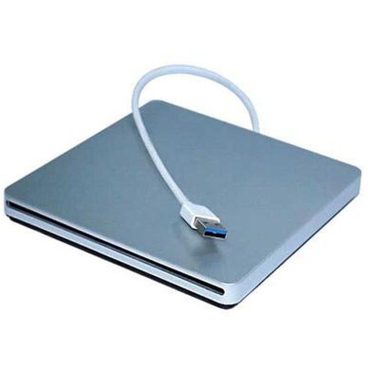 Unitate DVD externa ultra-subtire, constructie din aliaj de aluminiu, unitatecu slot, player portabil pentru inscriptionare DVD pentru laptop, PC, computer, Macbook, Windows Desktop, Enforose