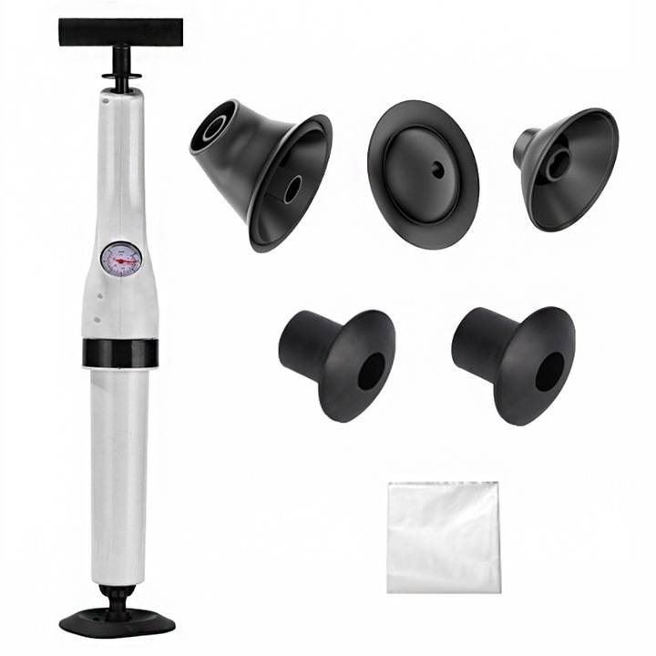 Set desfundat tevi Autocise, 5 capete interschimbabile, afisaj presiune, alb