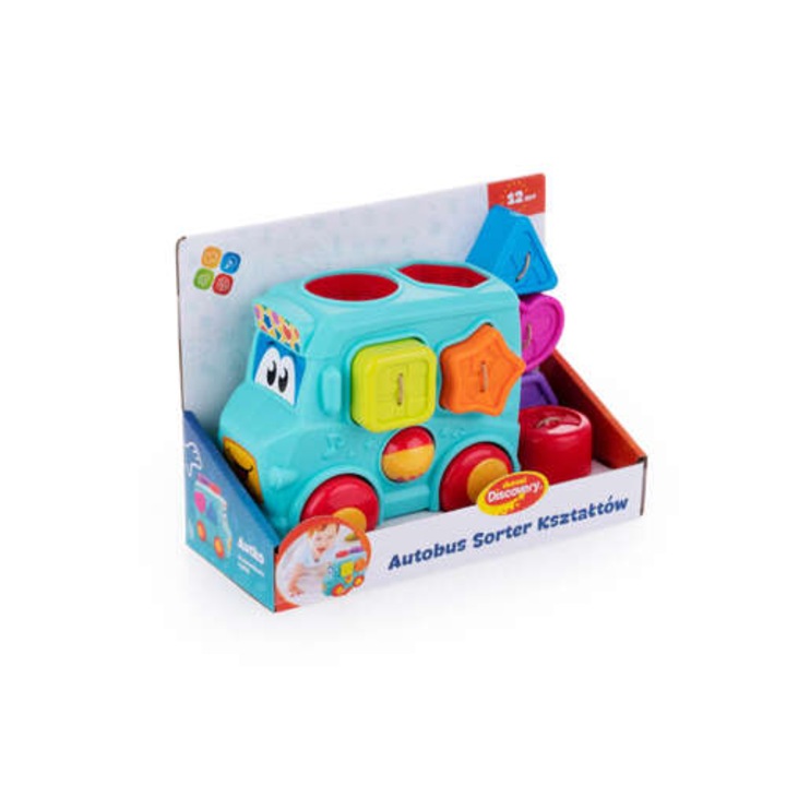 Автобус-сестра с фигури и блокове, Dumel Discovery, 6 части, многоцветни, 23,5x18x10 см