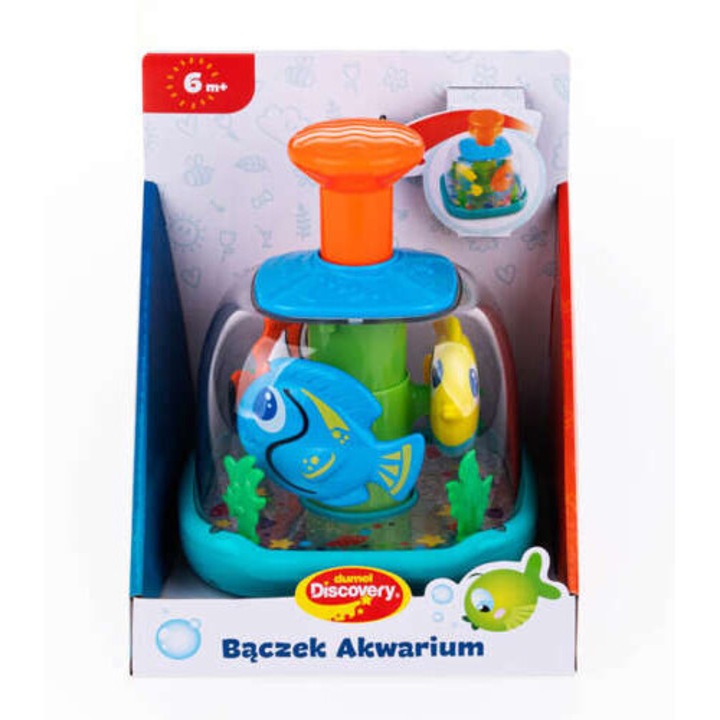 Интерактивна играчка Аквариум Dumel, сензорна, за бебета, многоцветна, 22x18x15cm