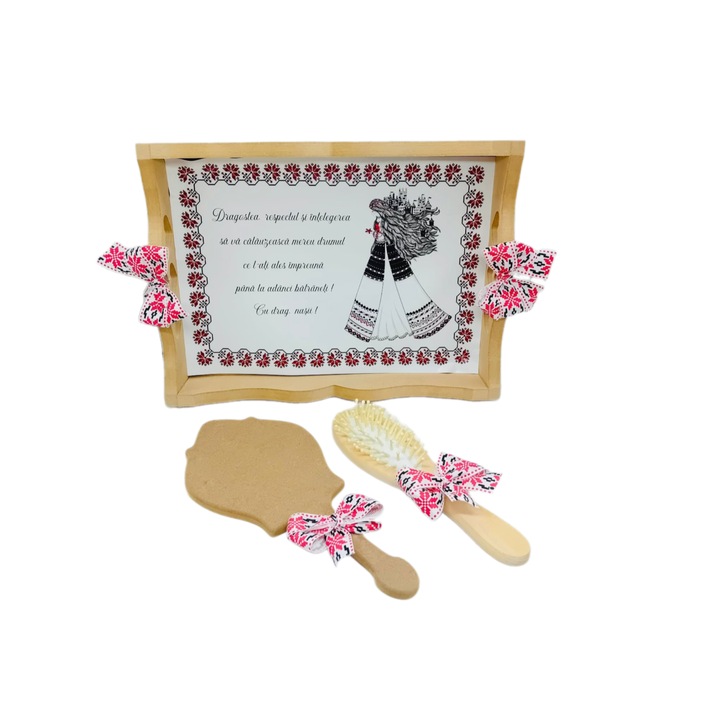 Set tava pentru gatitul miresei, 3 piese, personalizat traditional nr 3