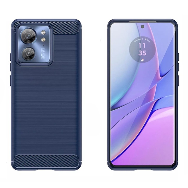 Szénálló tok Motorola Edge 40 / Edge (2023), OPTIM SOLUTION, szilikon TPU jobb védelem, szálas kialakítás, ütésálló optimalizálás, hosszú távú tok, kék