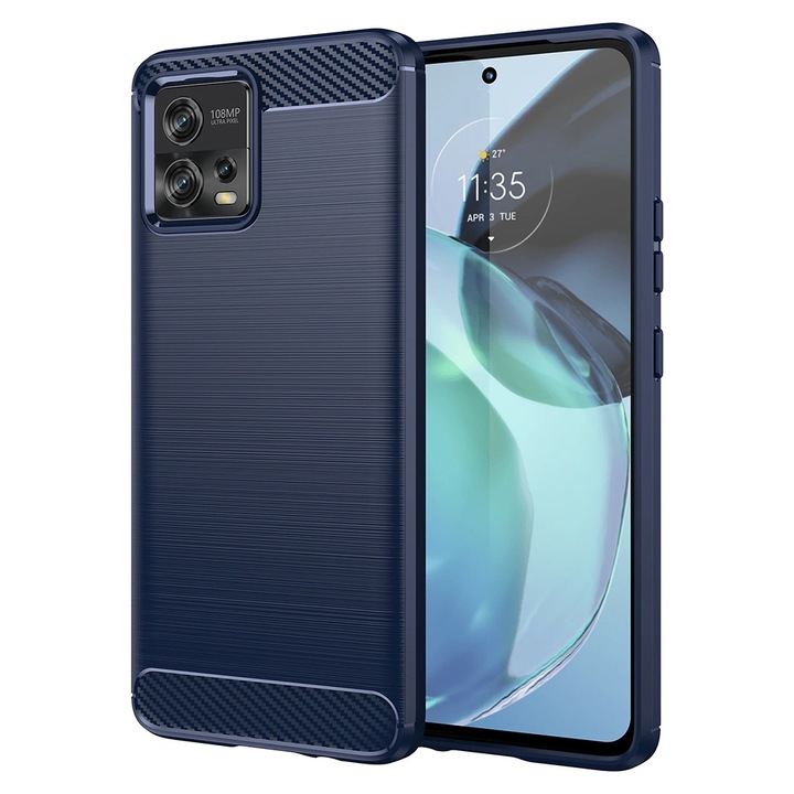Szénálló tok Xiaomi Redmi Note 12 Pro 5G / Poco X5 Pro telefonokhoz,Optim Solution, szilícium TPU jobb védelem, szálas kialakítás, ütésálló optimalizálás, hosszú távú tok, kék