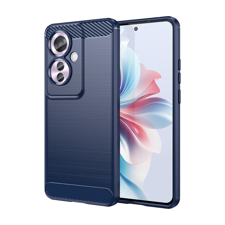 Oppo Reno 11 F Daden Carbon Flexible Anti-Shock borítás, Hibrid Anti-Shock, kék