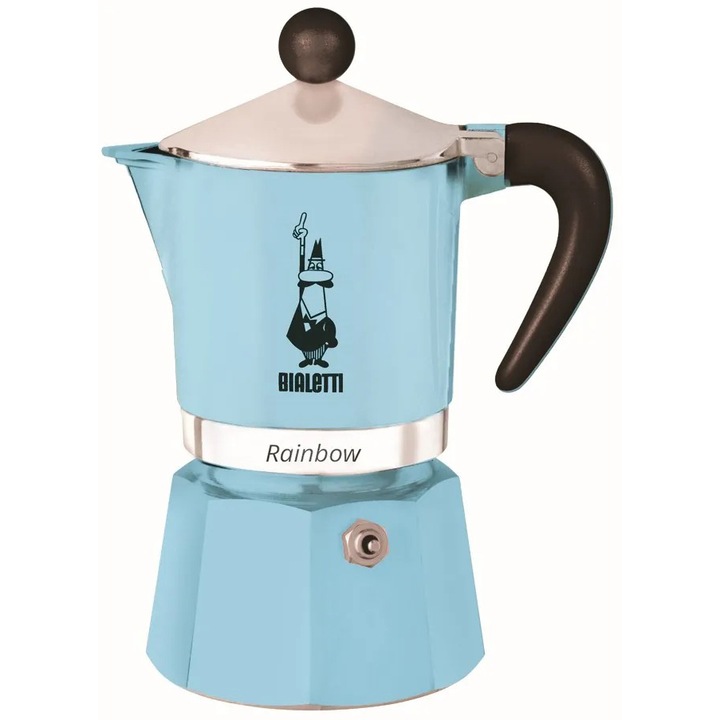 Bialetti Rainbow kotyogós kávéfőző, 1 adagos, azzurra