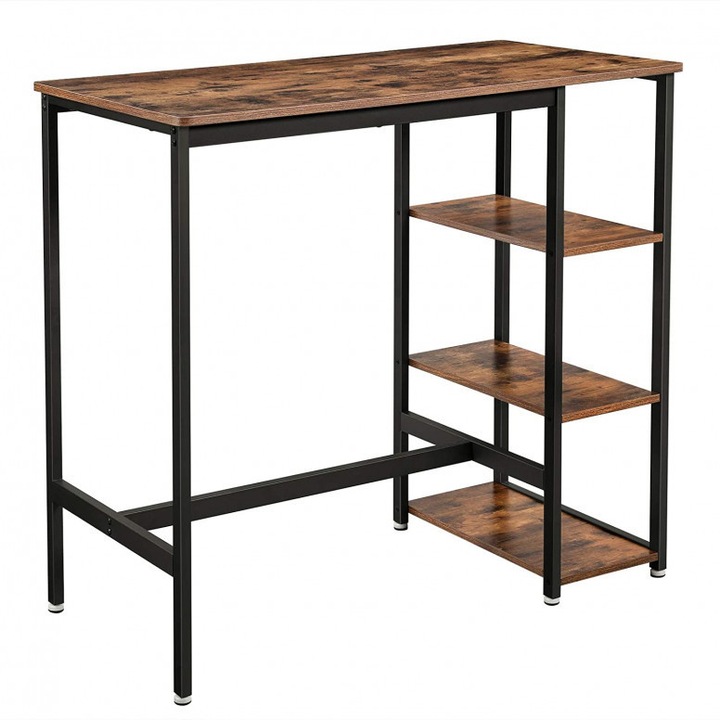 Маса Модел Raegan, 109x60x100 см, Rustic Brown/Black