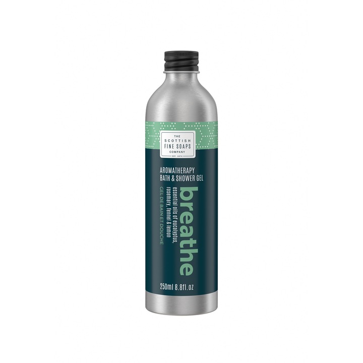 Aromaterápiás mosógél zuhanyzóhoz és fürdőhöz Scottish Fine Soaps, Breathe, 250 ml
