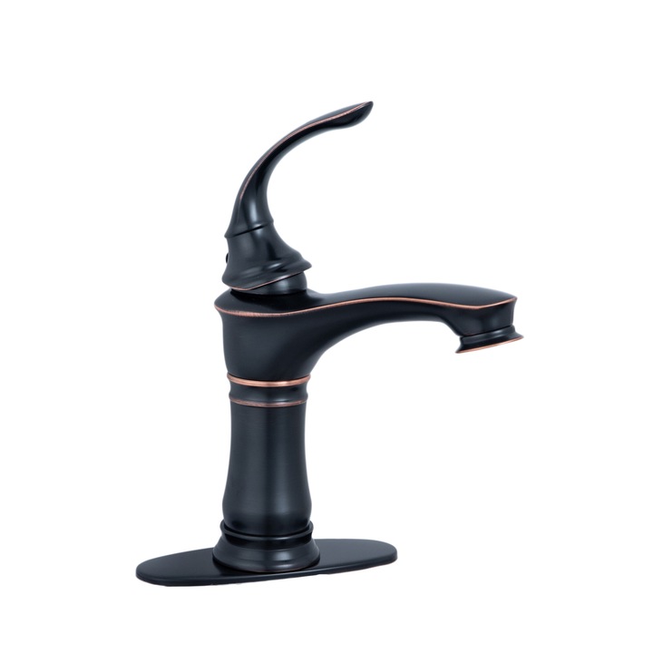 Смесител за умивалник, монтаж на мивка за баня, антично черно