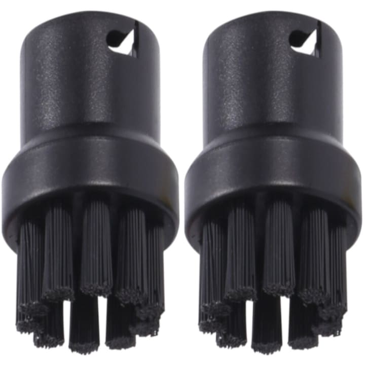 Set 2 duze perii rotunde, Reptila, pentru aparate de curatat cu abur Karcher SC 1-5 Negru
