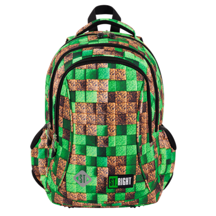 Раница St.Majewski, колекция BP26 Minecraft Pixel Cubes, ергономична, светлоотразителни елементи, 39x27x17cm