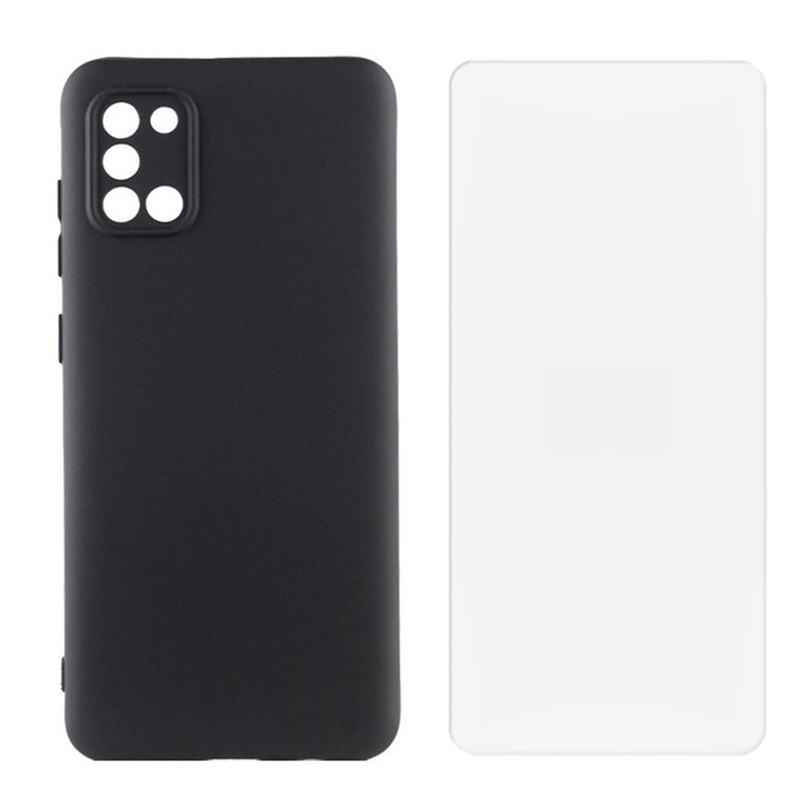 Комплект за защита, съвместим с Oppo Find X3 Lite, силиконов капак с микрофибър FONIX BloomShield и регенерируемо силиконово фолио, ултраустойчив, защита на камерата, повдигнати ръбове, ултратънък, черен