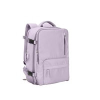 Rucsac de calatorie, pentru avion, pentru laptop, multifunctional, impermiabil, port de incarcare USB, compartiment pentru incaltaminte, sistem agatare pe troler, pentru calatorie de afaceri, pana la 35 L, 42x30x20, Mov