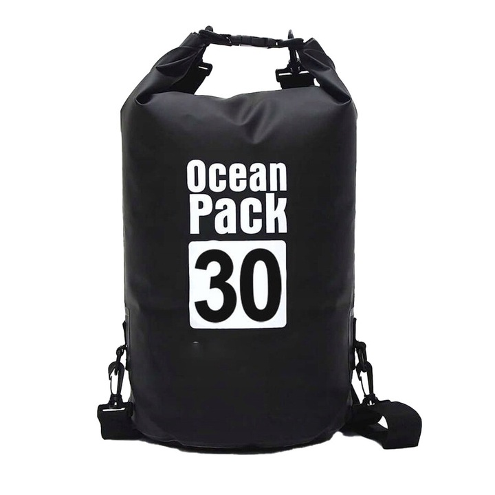 Geanta impermeabila, Zola®, inchidere cu catarama, bareta de umar ajustabila, 30l, 53 x 71 cm, neagra