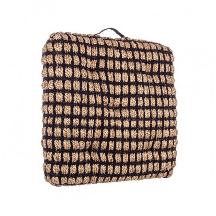 Set 3 perne podea textil maro negru Shaila 60x60x10 cm