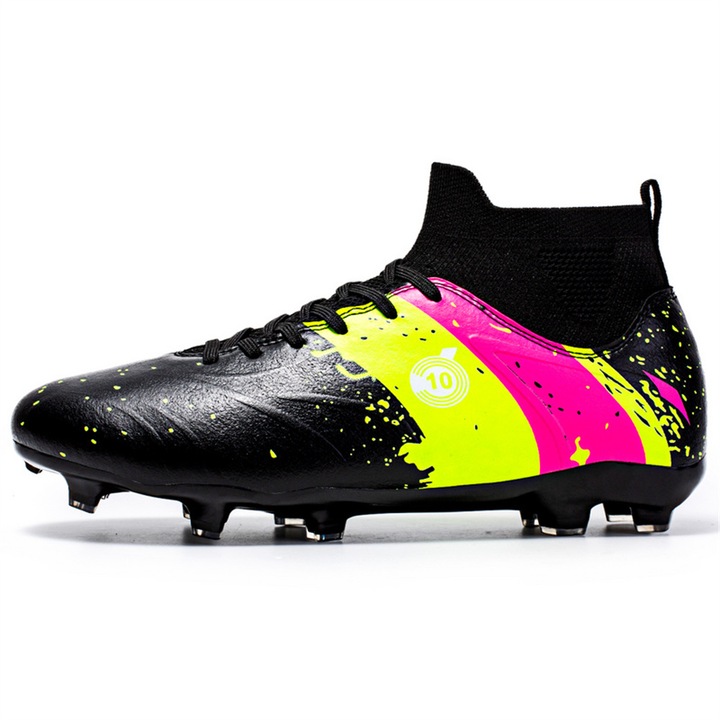 Férfi és gyerek focicipők, edző- és versenycipők, csúszás- és kopásálló, fekete, Fekete