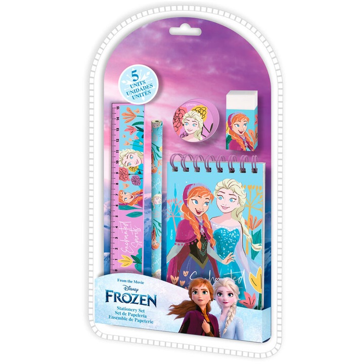 Kellékkészlet, 5 db-os, tarka, Frozen