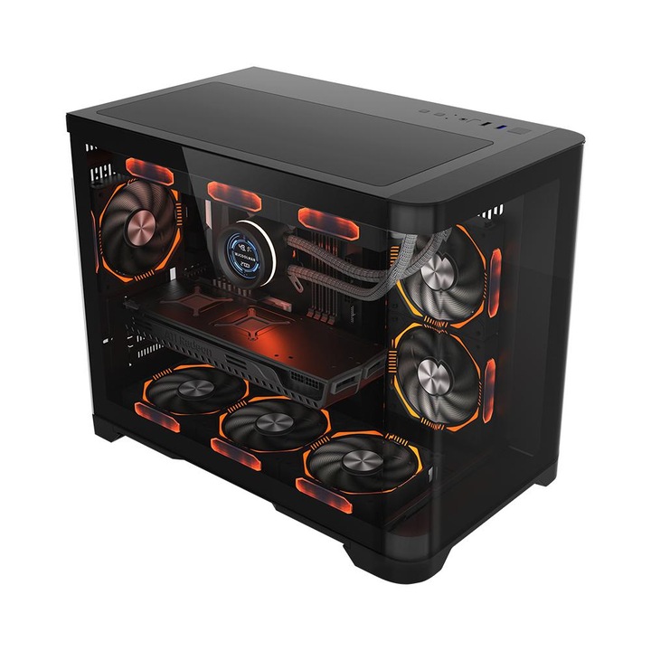 Компютърна кутия 1STPLAYER UV6 Cube Tower ARGB Черен