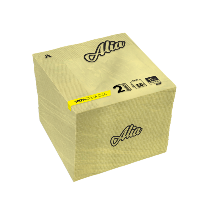 Krémes Alia papírszalvéták, 150 db/szett, 33x33 cm, 2 réteg