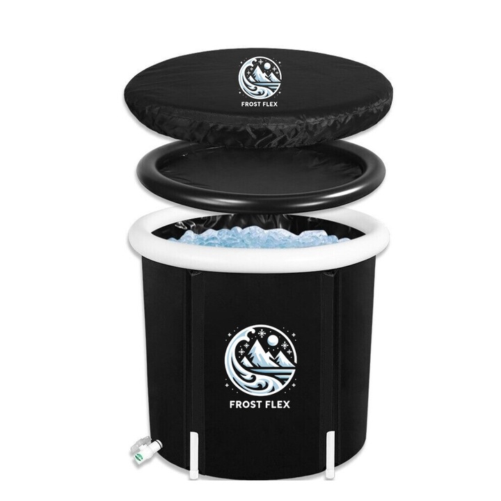 Ледена вана IceBath Tube, FrostFlex, Надуваема, Черен, 340 l