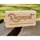 Semn pentru masa 'Rezervat' din lemn de fag, 12x6x2, 5 cm