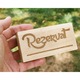 Semn pentru masa 'Rezervat' din lemn de fag, 12x6x2, 5 cm