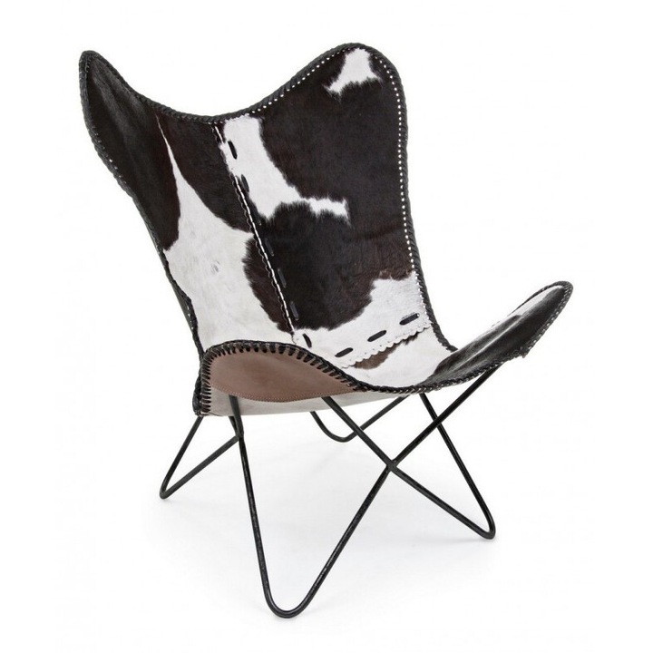 2 db fehér és fekete Buffalo bőr fotel készlet 68x70x93 cm