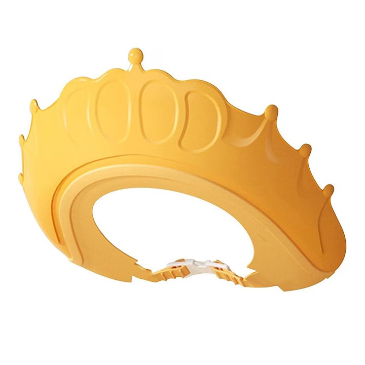 Casca de protectie pentru baie, awwaline, galbena, silicon, model Coroana, reglabila